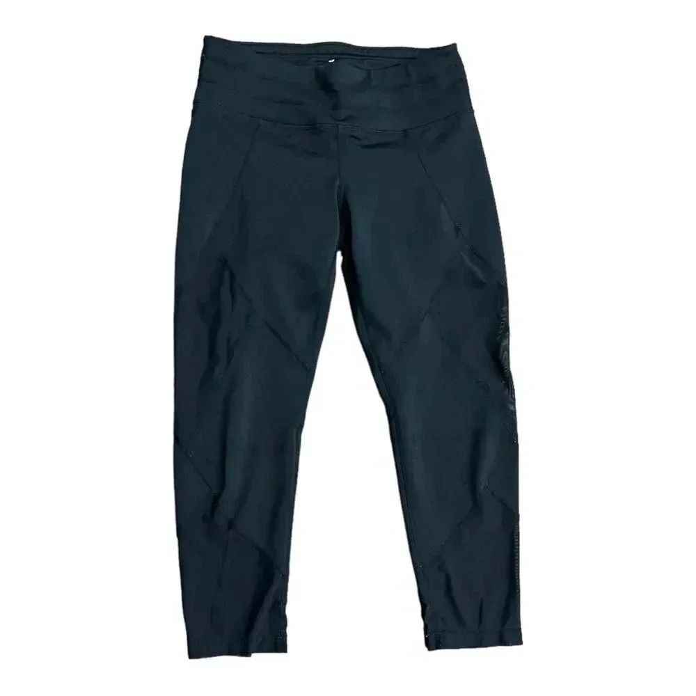 Athleta Black Sonar Mesh Capri Leggings XS